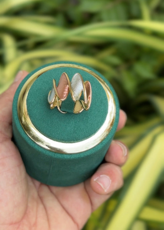 Golden Wave Fusion Rings (Adjustable)