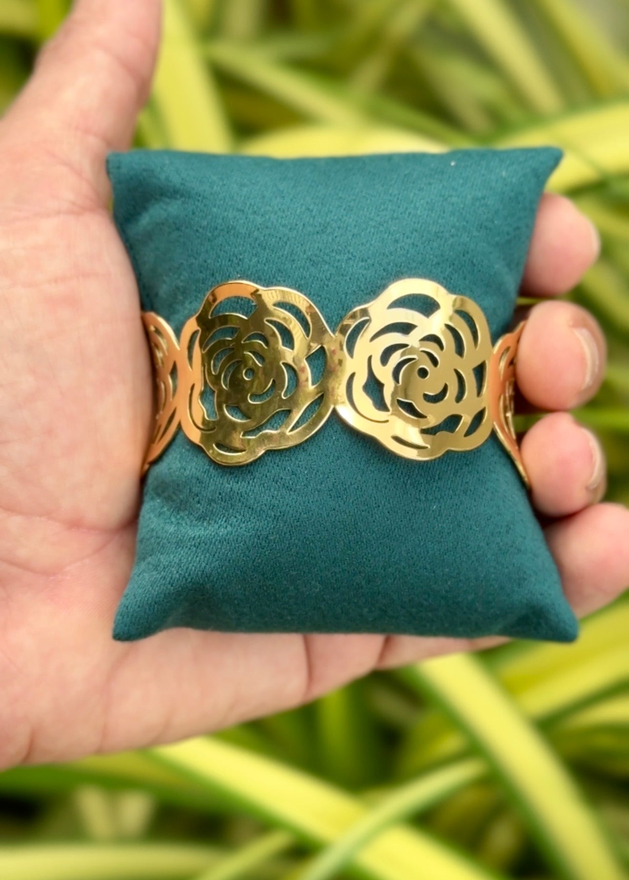 Rose Garden Luxe Cuff Bangle ✨ (316L Grade)
