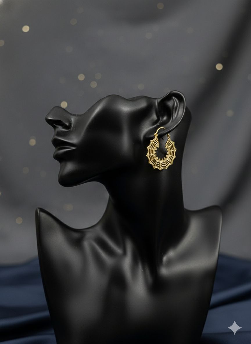 Golden Web Halo Earrings