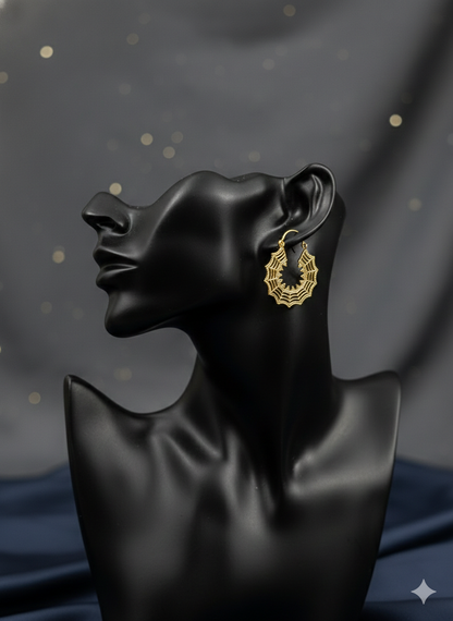 Golden Web Halo Earrings