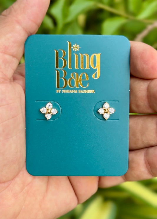 Golden Clover Spark Mini Studs ✨ (316L Grade)