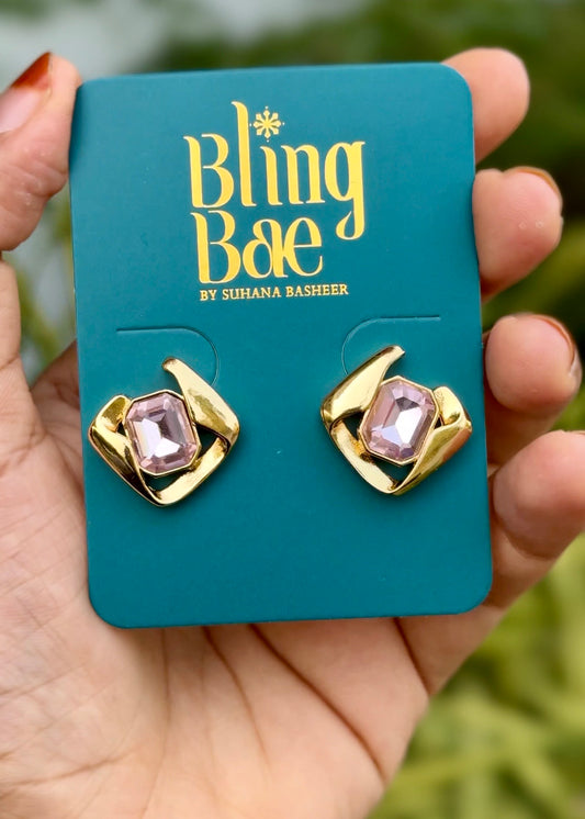 Amethyst Twist Stud Earrings