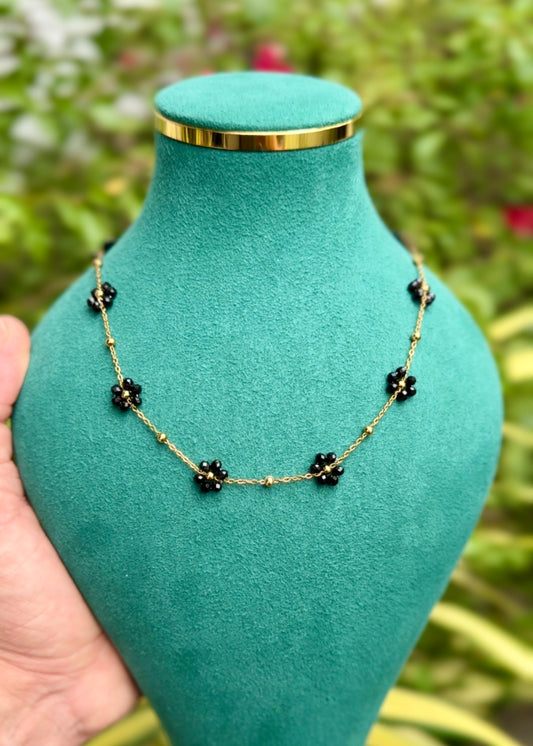 Midnight Bloom Charm Necklace 🖤✨