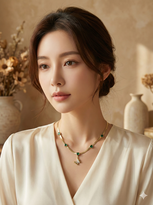 Emerald Flutter Necklace