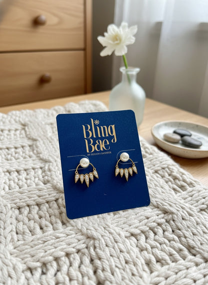 Fan Pearl Drops Earrings