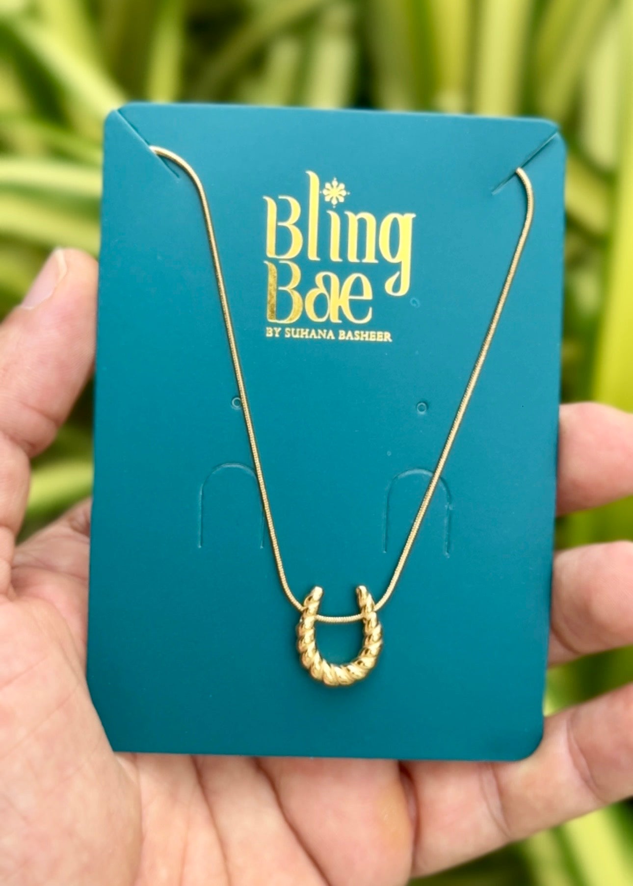 Golden Horseshoe Charm Necklace ✨ (316L Grade)