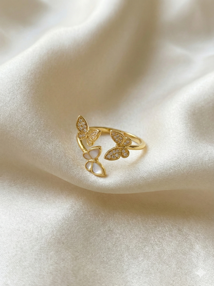 Twin Butterfly Rings (Adjustable)