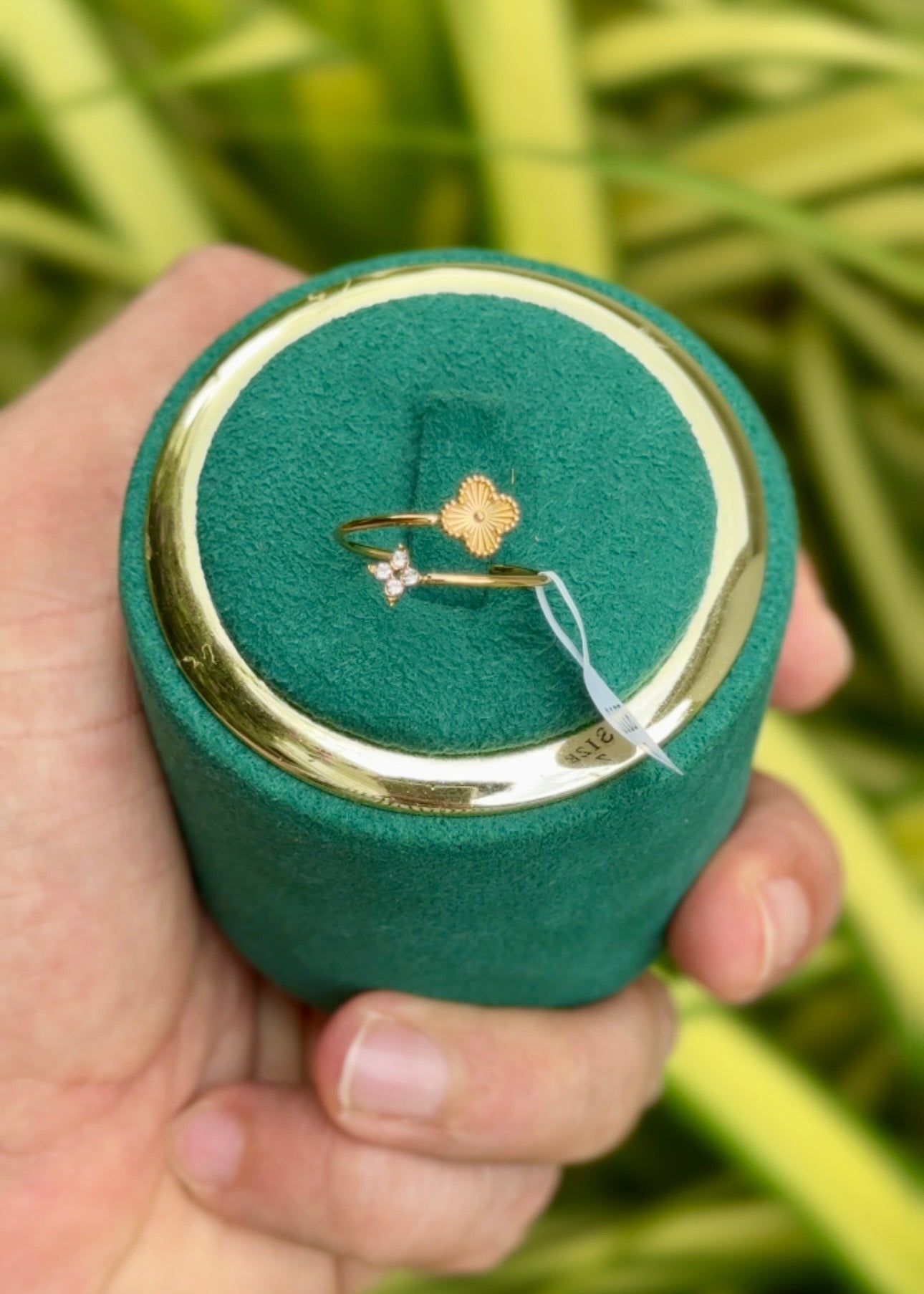 Golden Clover Star Ring ✨🍀 (316L Grade)