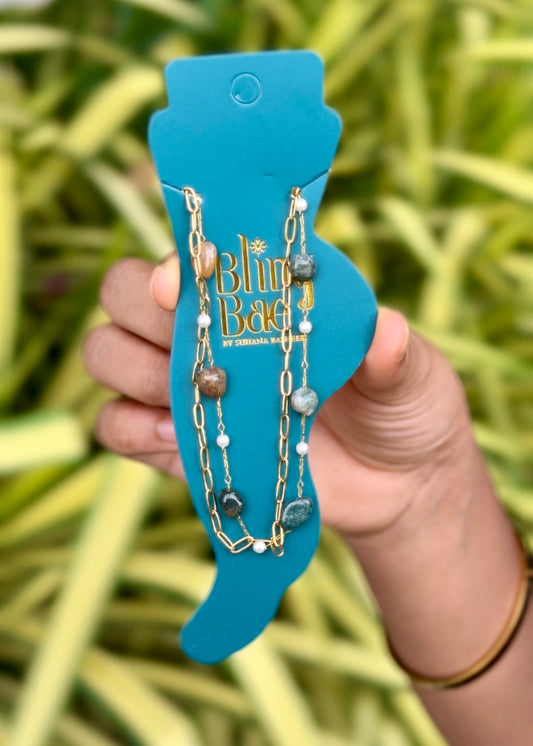 Boho Stone Layer Anklets ✨