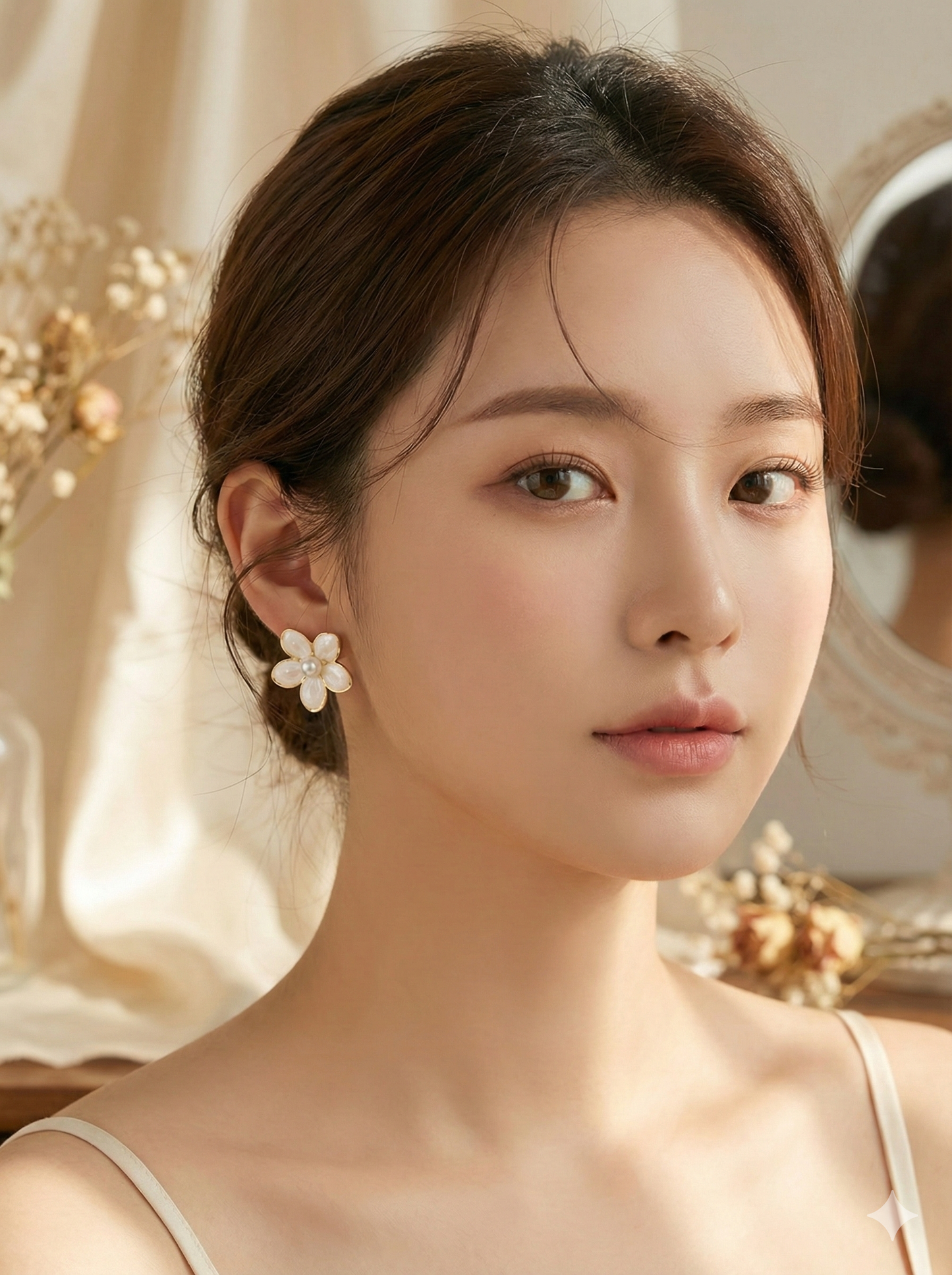 Pearl Blossom Stud Earrings