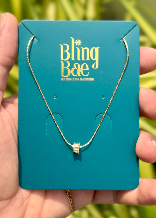 Crystal Halo Charm Necklace ✨ (316L Grade)