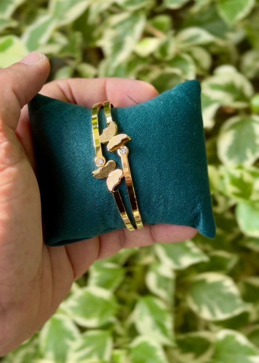 Golden Twin Butterfly Cuff Bangle 🦋✨