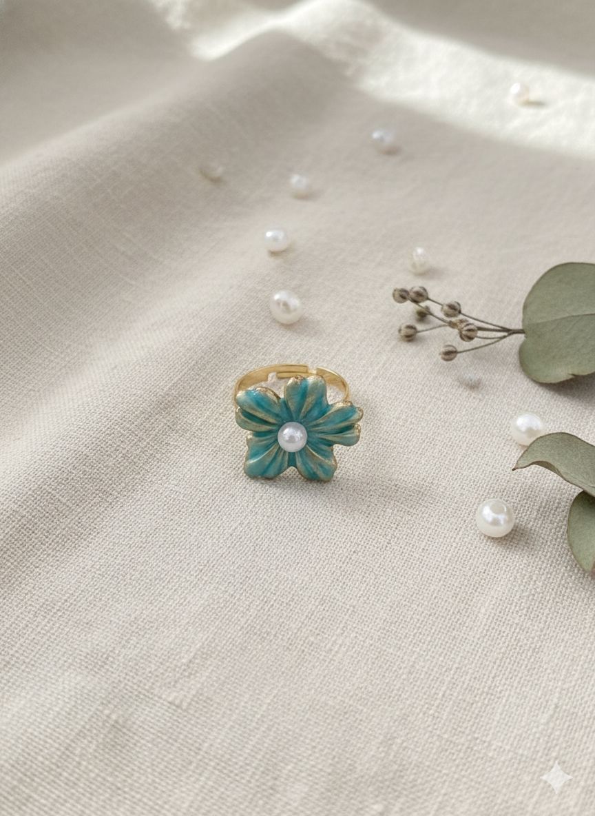 Morning Dew Blossom Rings (Adjustable)