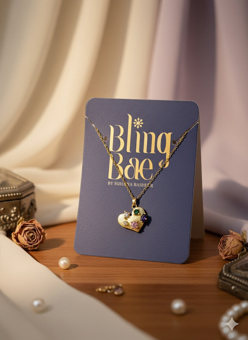 Confetti Heart Chain With Pendant