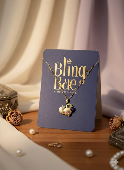 Confetti Heart Chain With Pendant