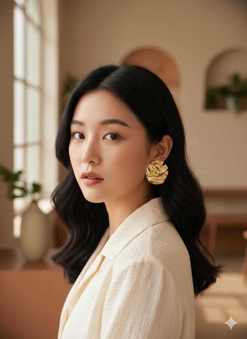 Molten Gold Disc Studs