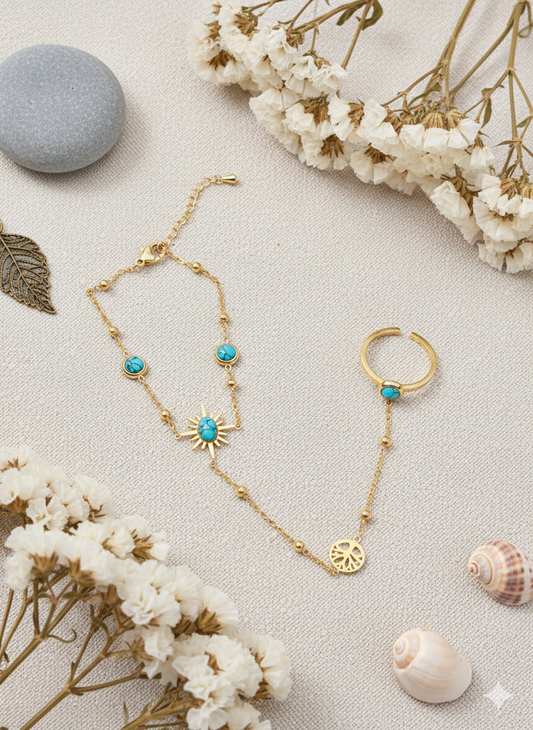 Turquoise Sun Ring Bracelets