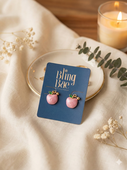 Pink Apple Pop Studs
