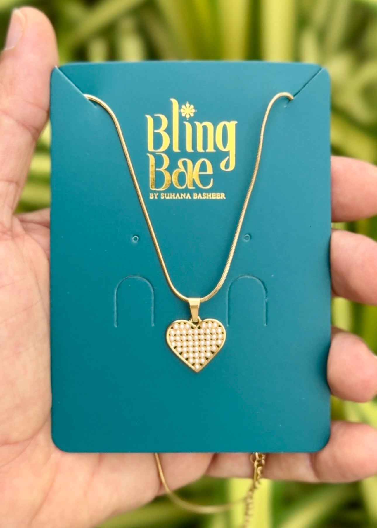 Pearl Heart Charm Necklace ✨ (316L Grade)