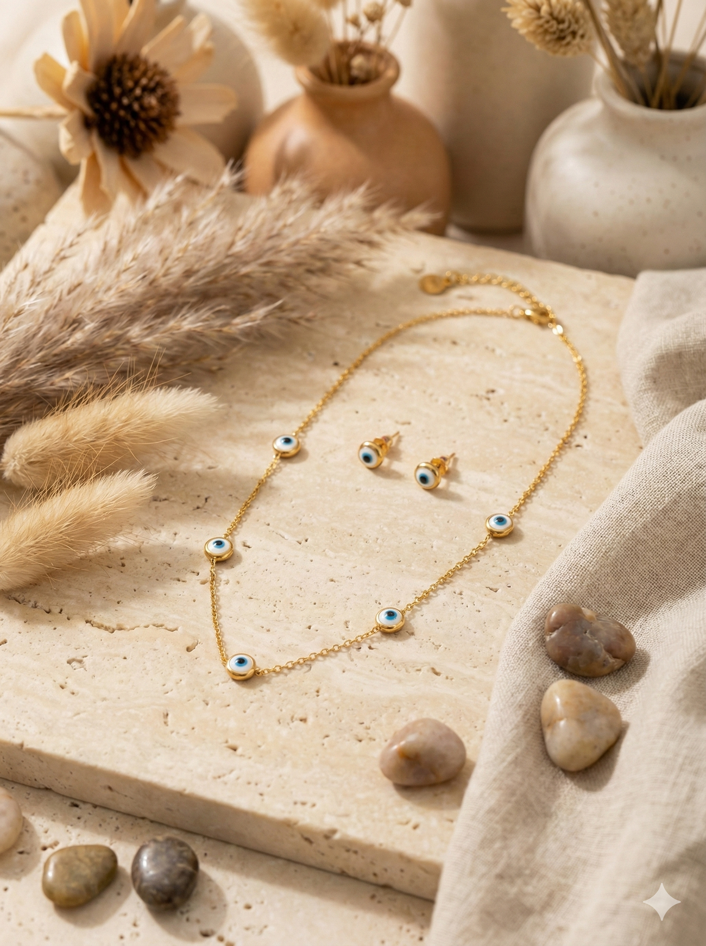 The Evil Eye Necklace & Earrings Set