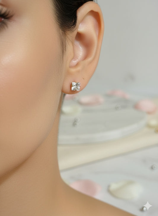 Princess-cut Studs