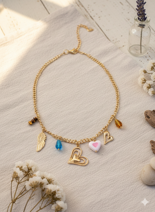 Angel Heart Charm Necklace