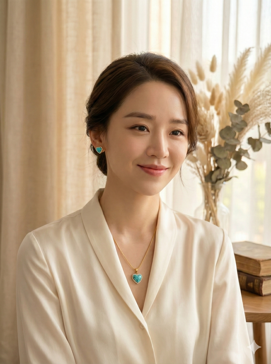 Ocean's Heartbeat Necklace & Earrings Set