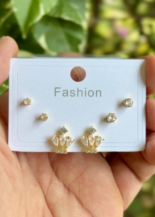Royal Crown Spark Mini Stud Set 👑✨