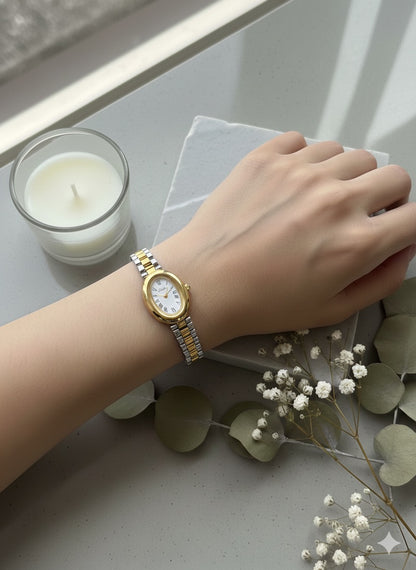 Scottie Luxury Oval Two-Tone Bracelet Watch