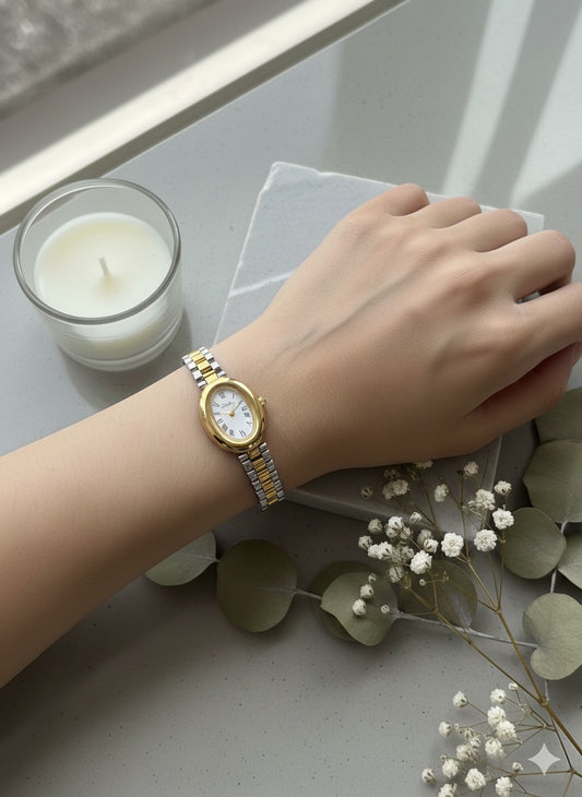 Scottie Luxury Oval Two-Tone Bracelet Watch