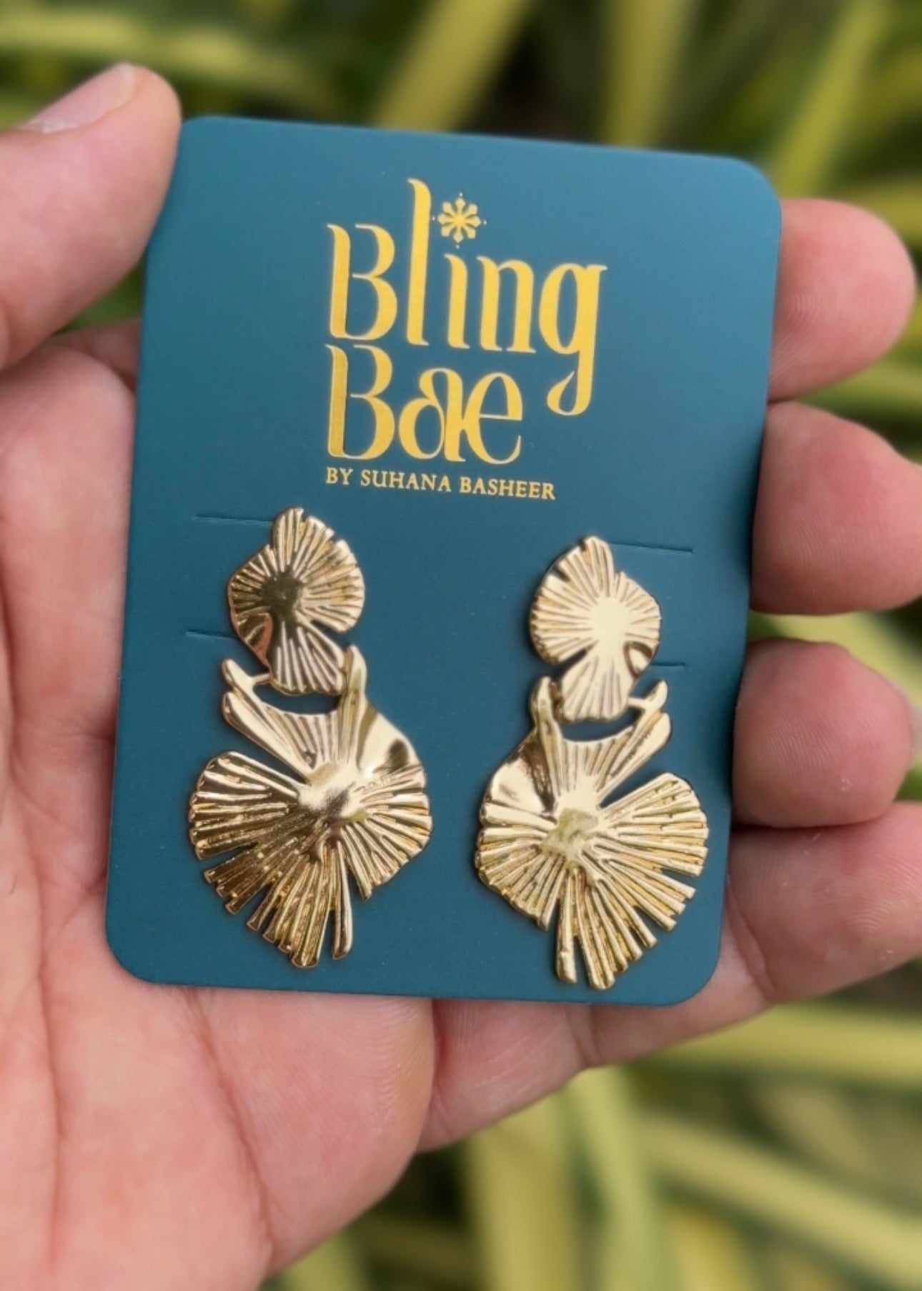 Golden Palm Luxe Drops Earrings