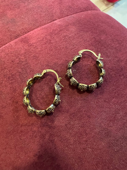 Desert Bead Tribal Hoops Earrings