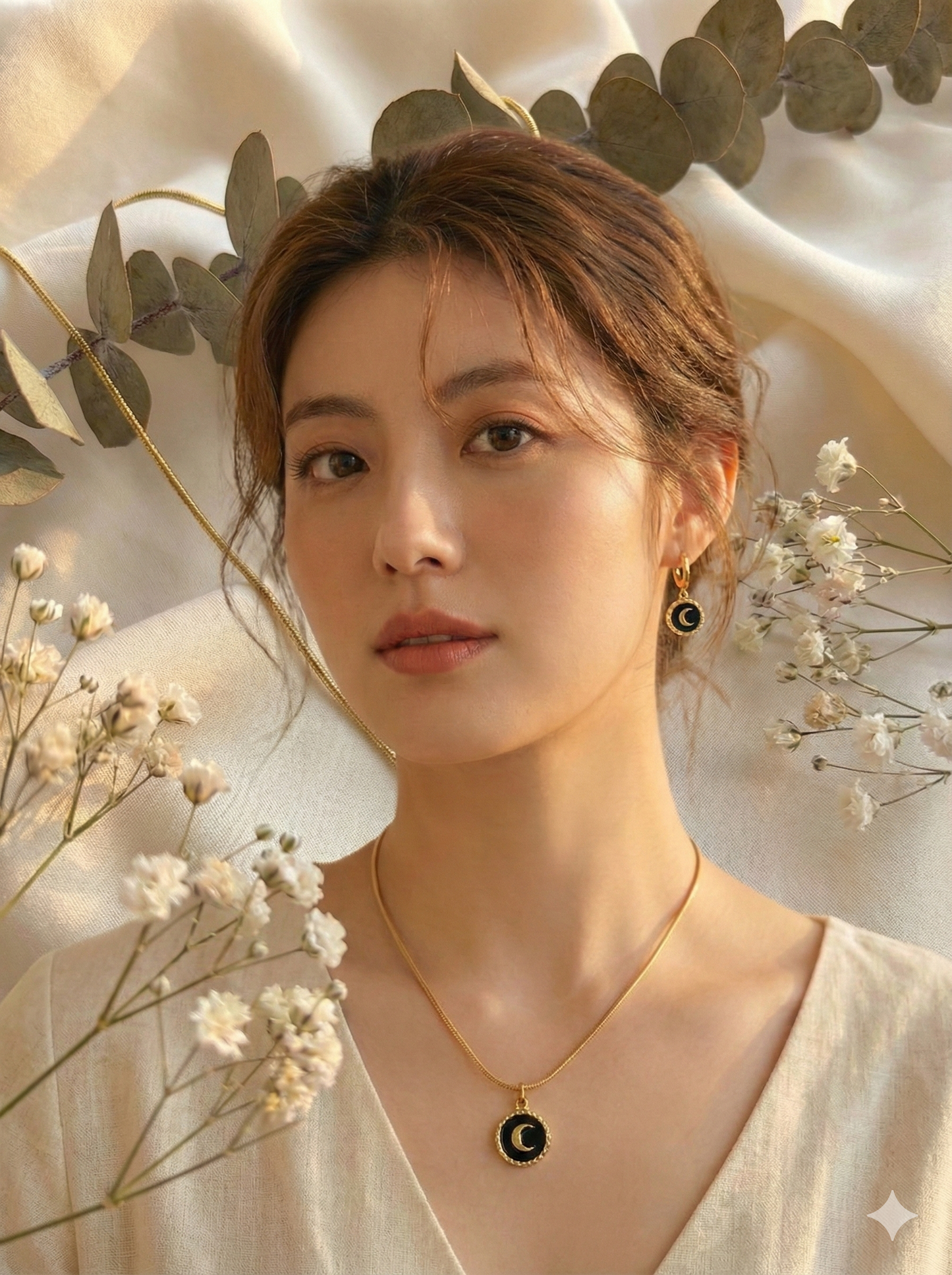 The Crescent Moon Necklace & Earrings Set