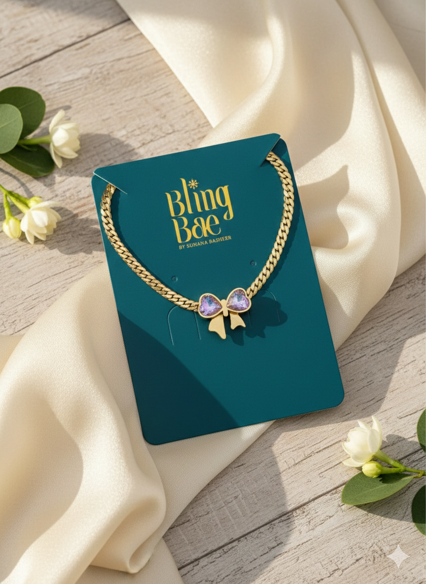 Lavender Love Knot Necklace