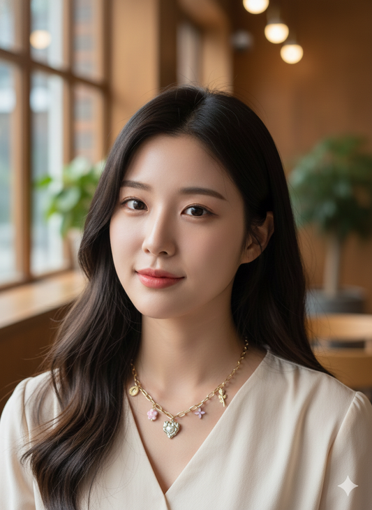 Blossom Heart Charm Necklace