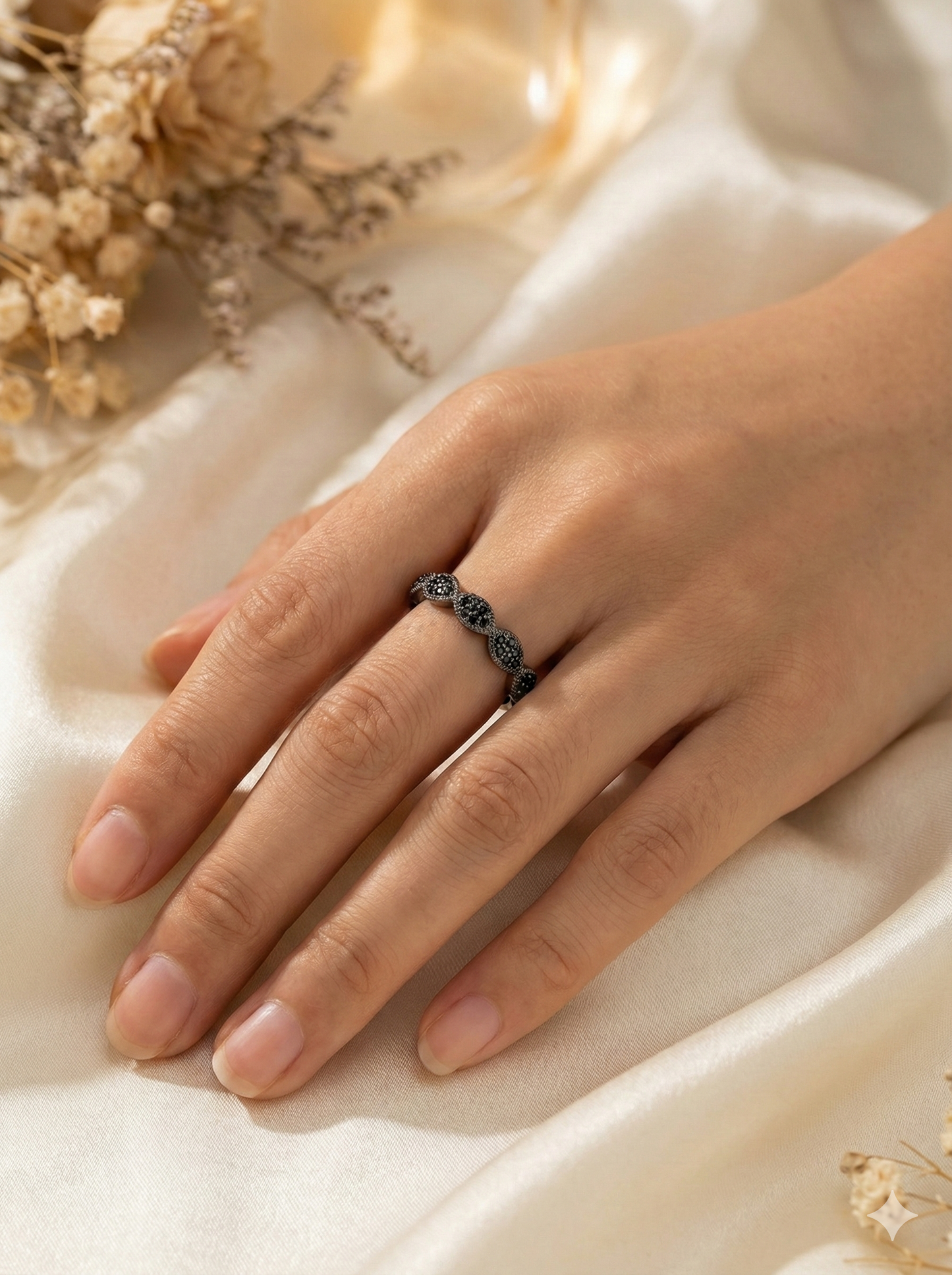 Noir Crown Band Rings