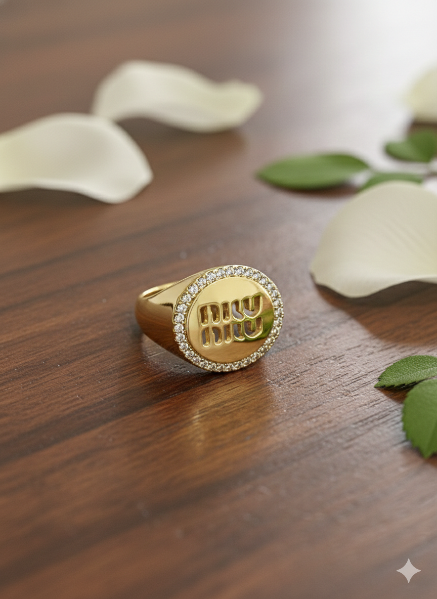 Golden Aura Disc Rings