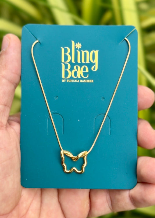 Golden Butterfly Silhouette Necklace 🦋✨ (316L Grade)