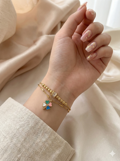 Lucky Clover Anklet/Bracelet (Single Piece)