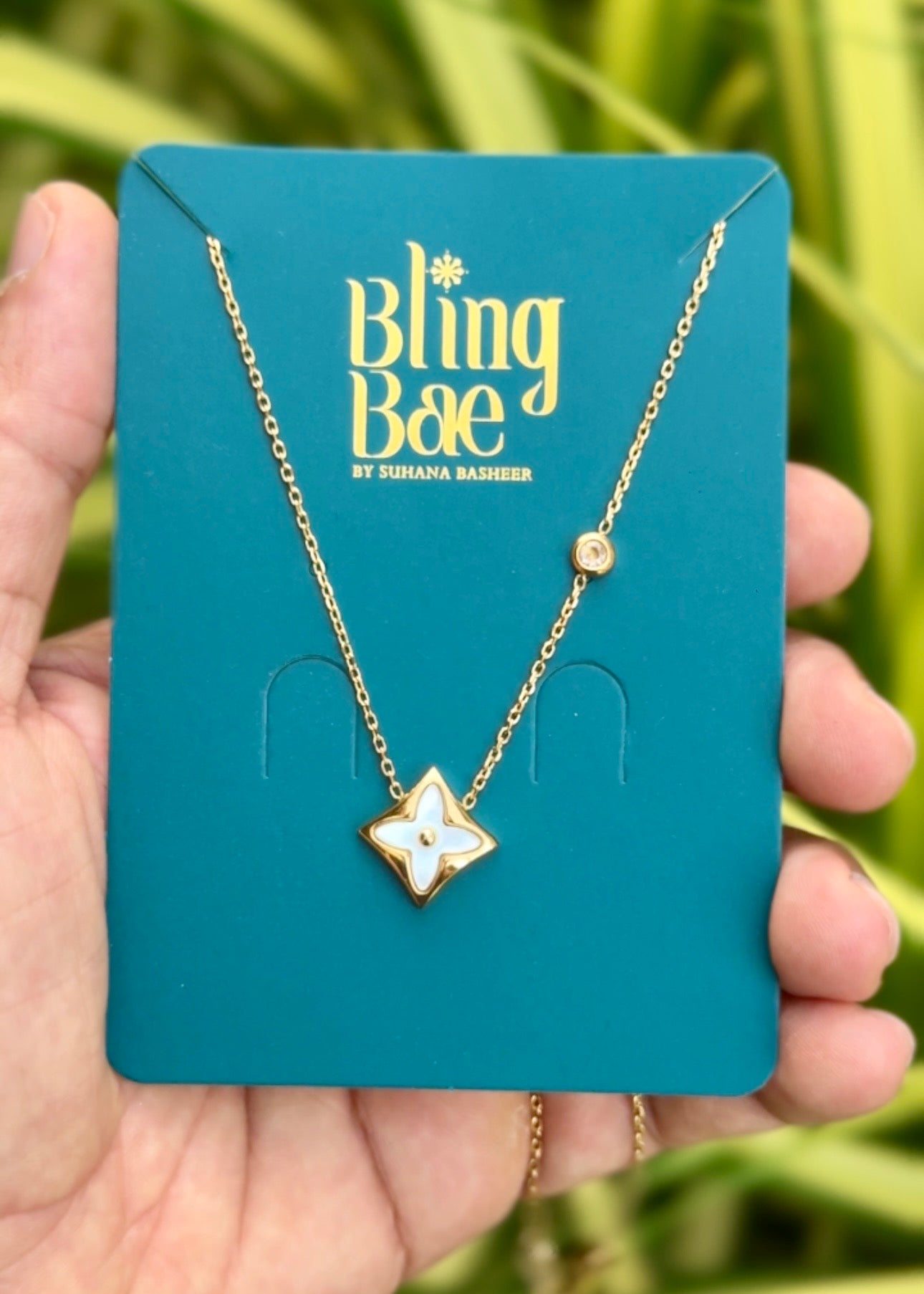 Ivory Bloom Charm Necklace ✨ (316L Grade)