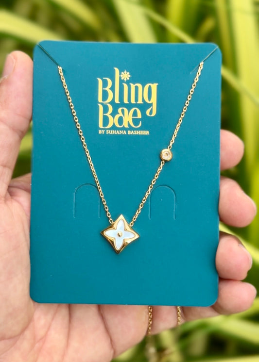 Ivory Bloom Charm Necklace ✨ (316L Grade)
