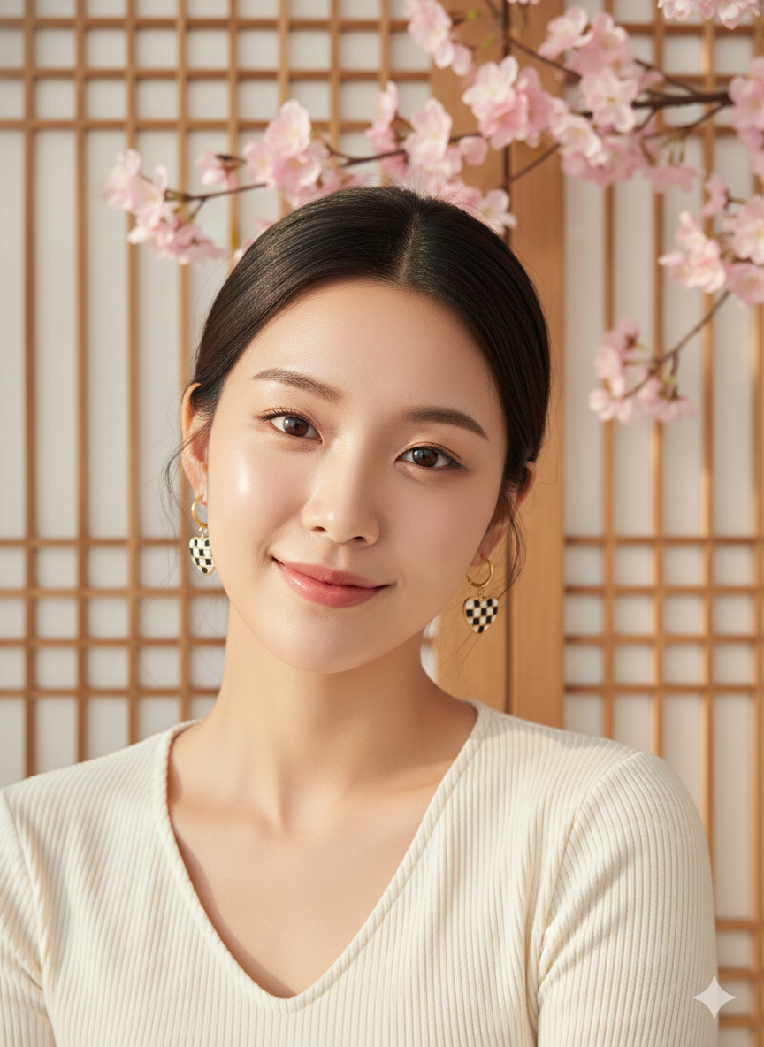 Checkered Heart Drop Earrings