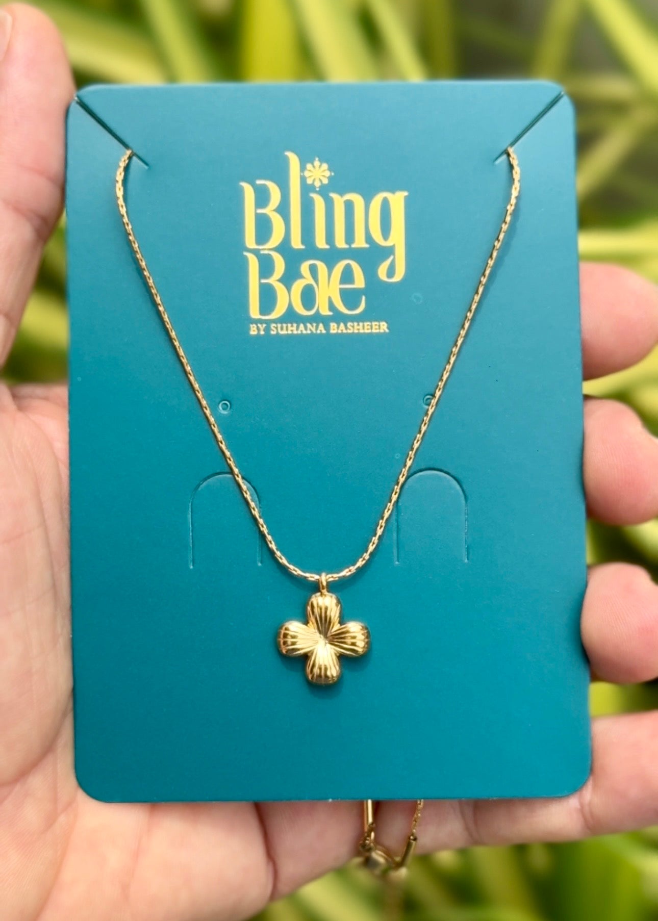 Golden Bloom Clover Necklace ✨ (316L Grade)