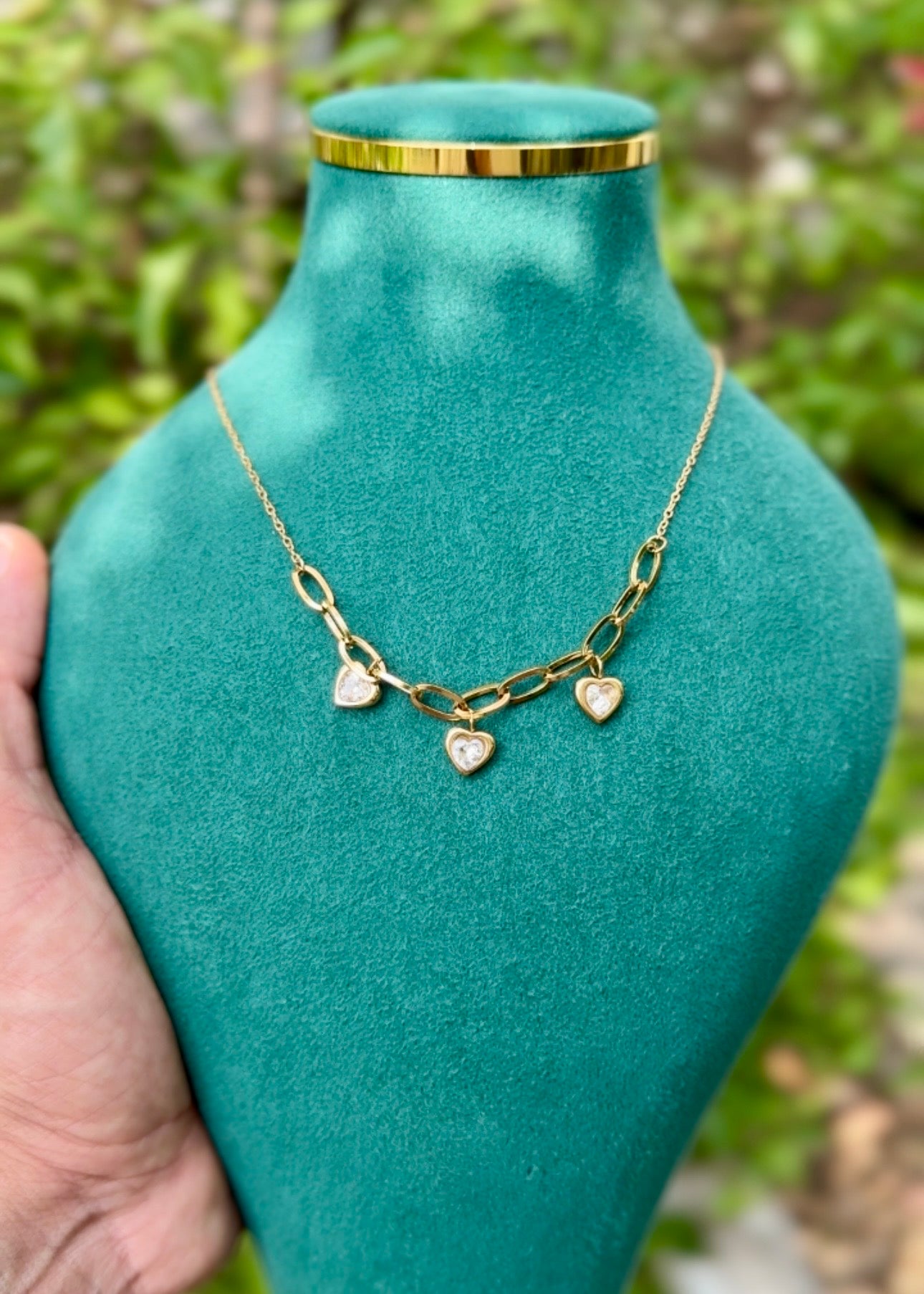 Crystal Heart Charm Necklace 🤍✨