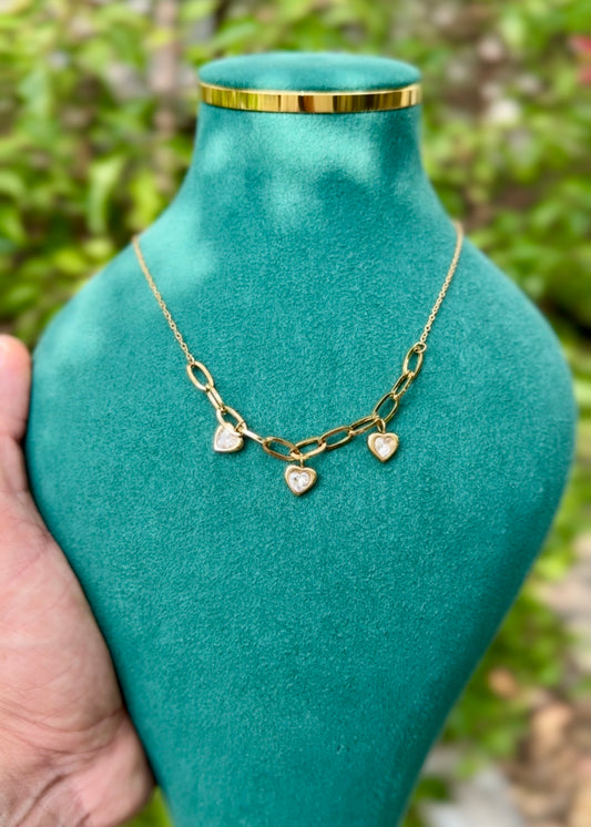 Crystal Heart Charm Necklace 🤍✨