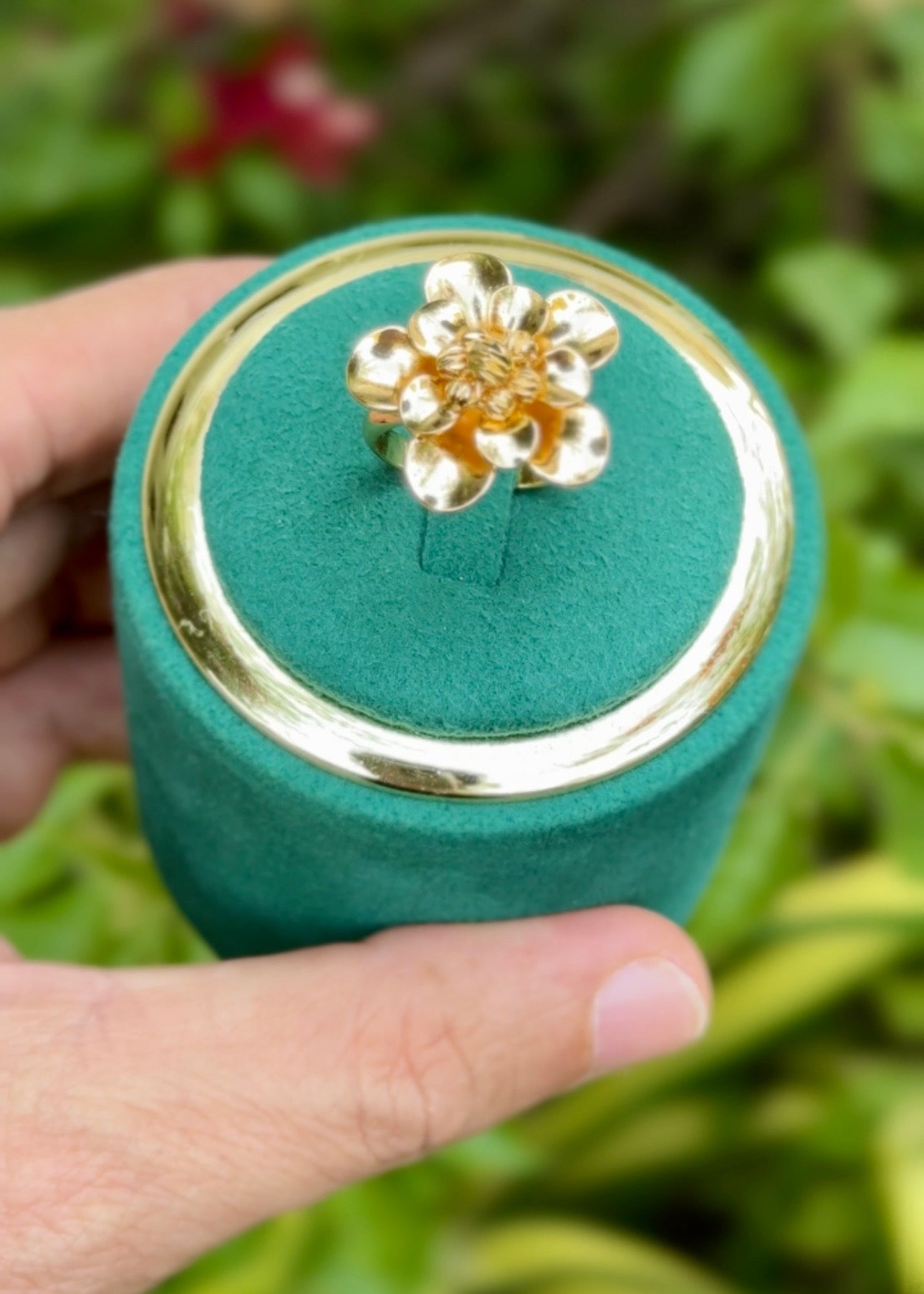 Golden Blossom Statement Rings (Adjustable)