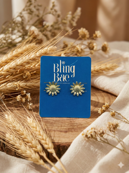 Golden Sunflower Studs
