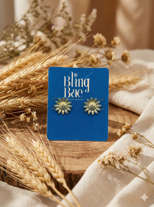 Golden Sunflower Studs