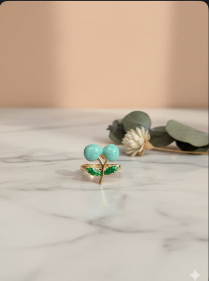 The Mint Glaze Cherry Rings