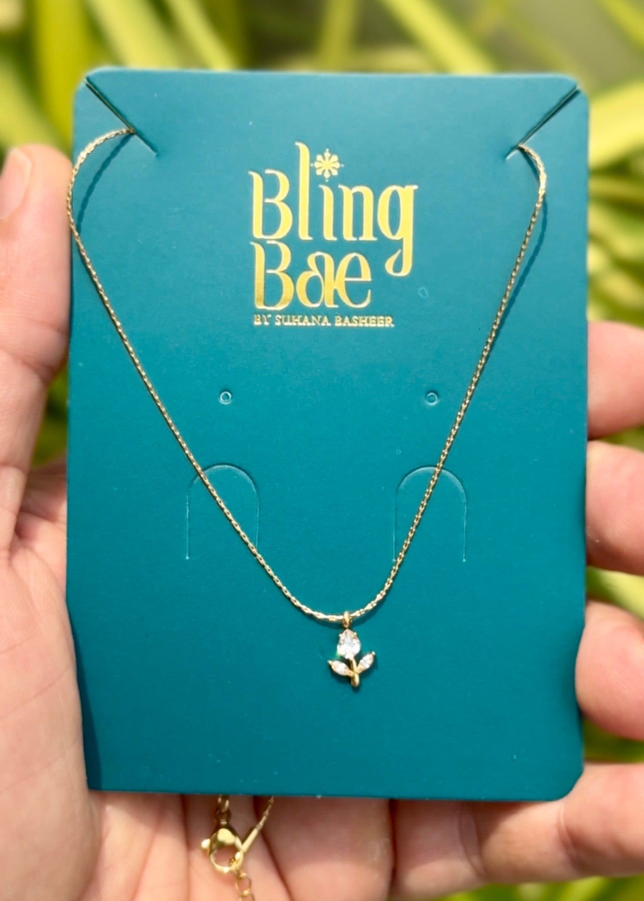 Crystal Bloom Pendant Necklace ✨ (316L Grade)